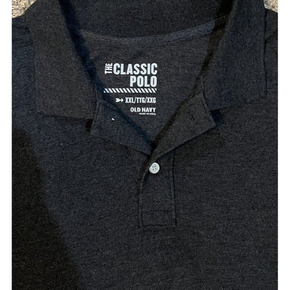 Old Navy The Classic Polo ~ Black/Dark Gray~ Size 2XL - Picture 2 of 5